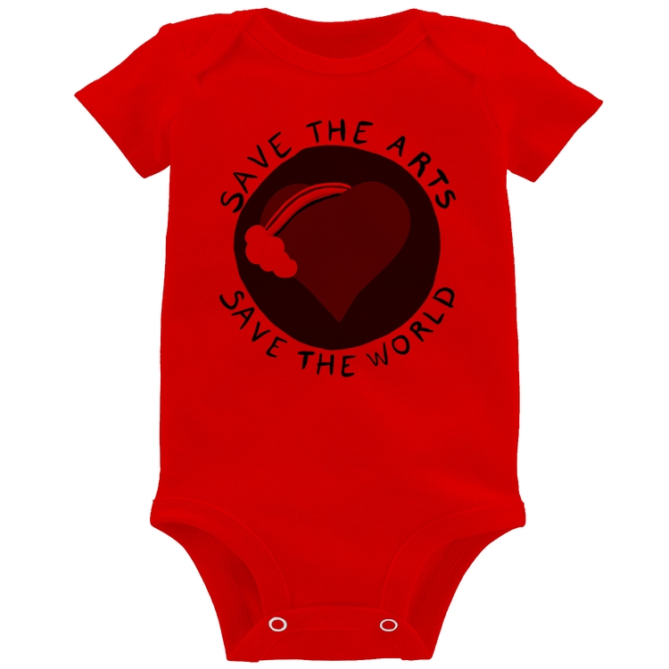 Body Bebê Save The Arts Save The World - Vermelho