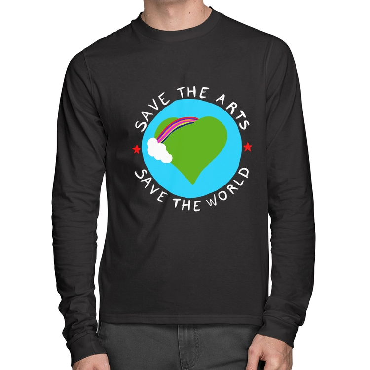 Camiseta Algodão Save The Arts Save The World Manga Longa