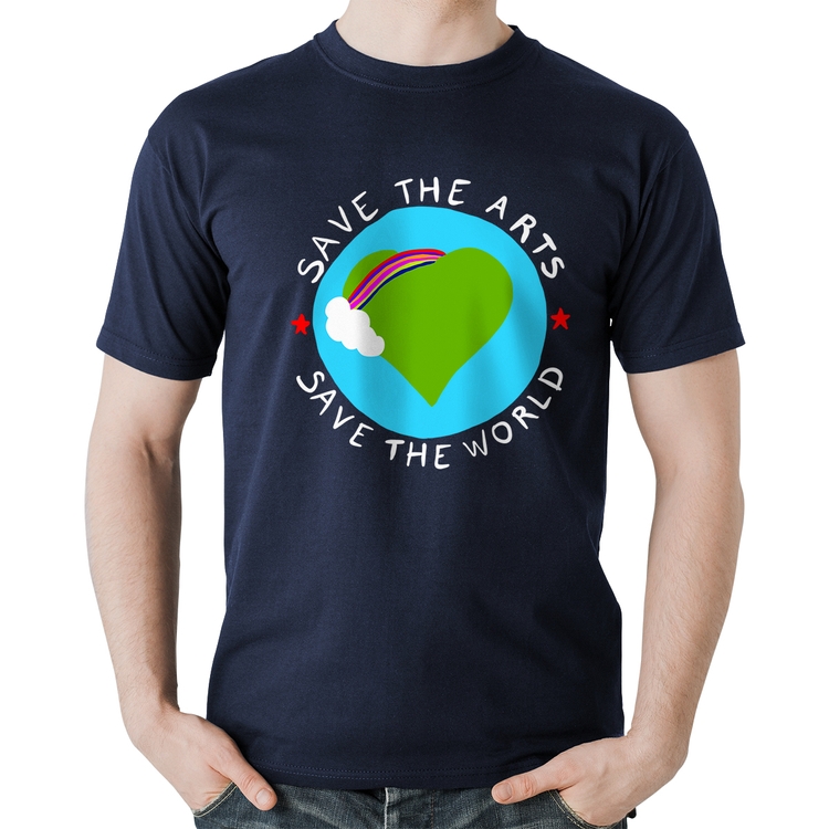 Camiseta Algodão Save The Arts Save The World - Marinho