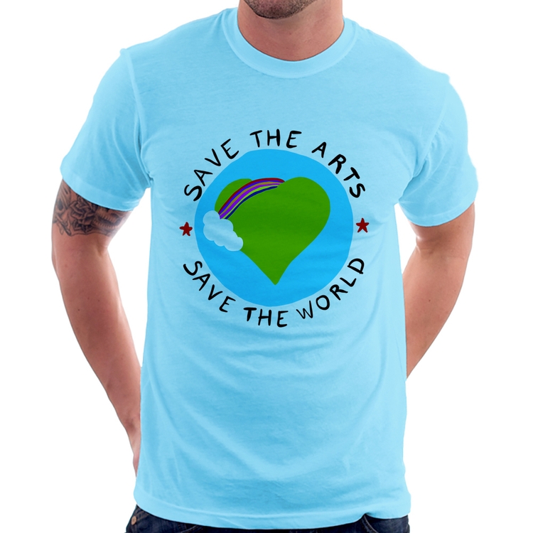 Camiseta Save The Arts Save The World - Azul Bebê