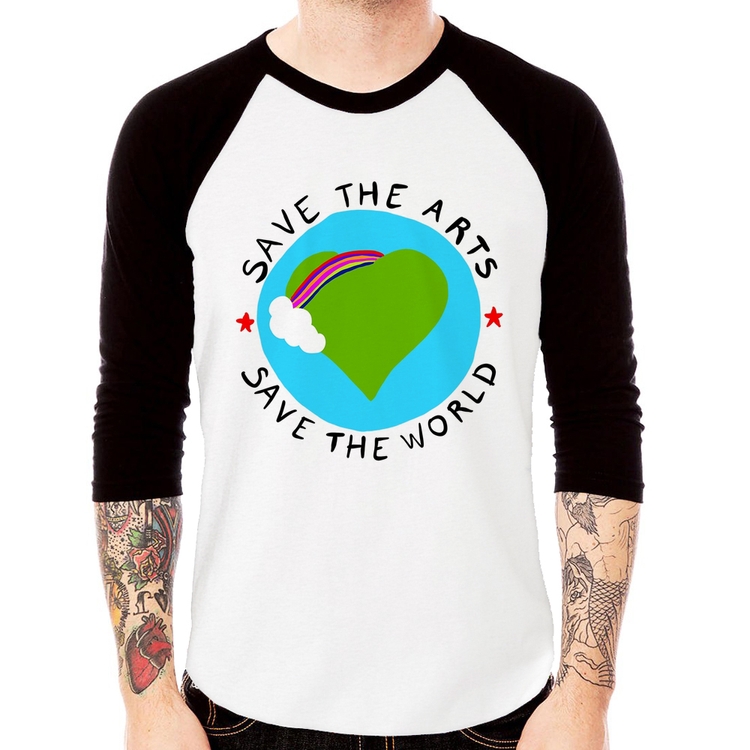 Camiseta Raglan Save The Arts Save The World Manga 3/4