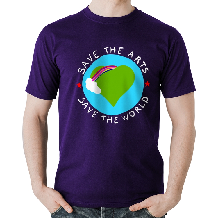 Camiseta Algodão Save The Arts Save The World - Roxa
