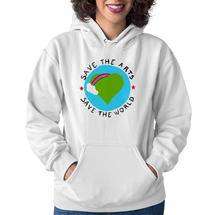 Moletom Feminino Save The Arts Save The World - Branco