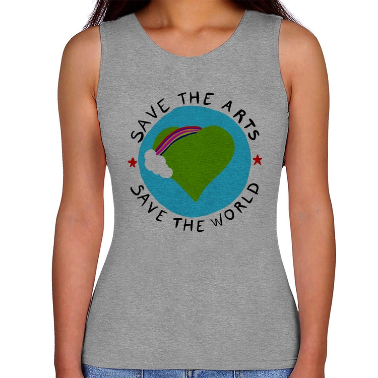 Regata Feminina Save The Arts Save The World - Cinza
