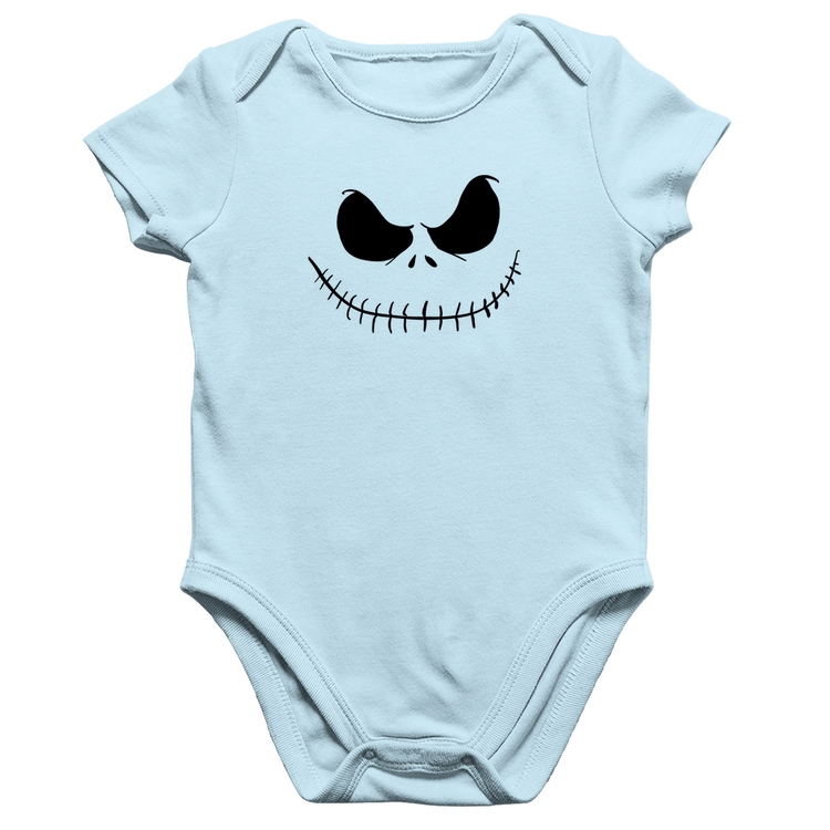 Body Bebê Algodão Scare Face - Azul Bebê