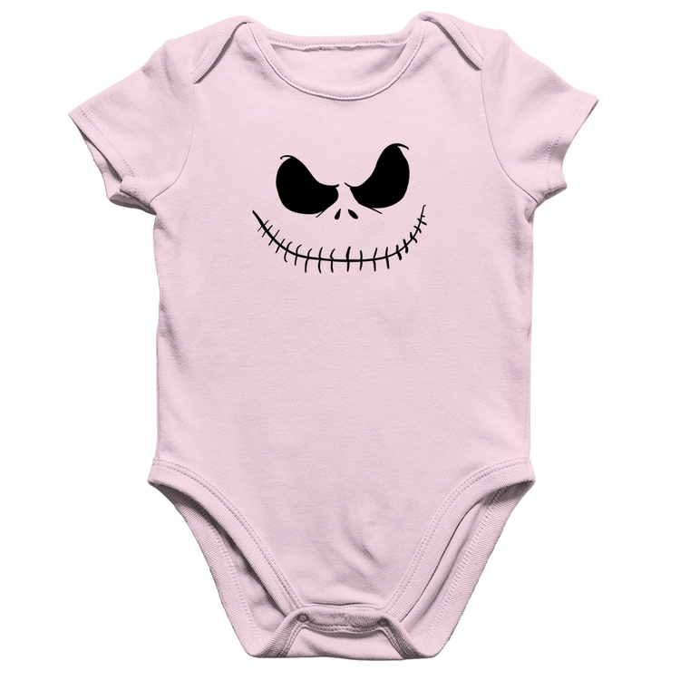 Body Bebê Algodão Scare Face - Rosa Bebê
