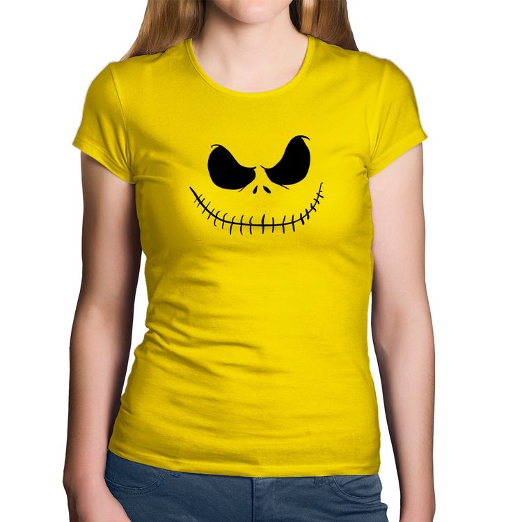 Baby Look Algodão Scare Face - Amarela