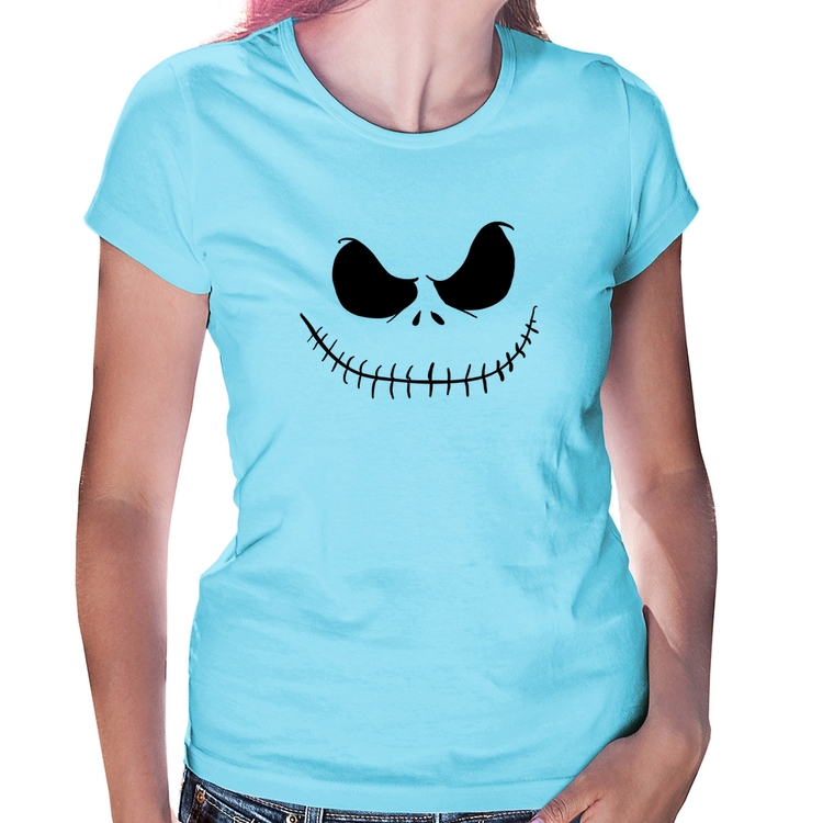 Baby Look Scare Face - Azul Bebê