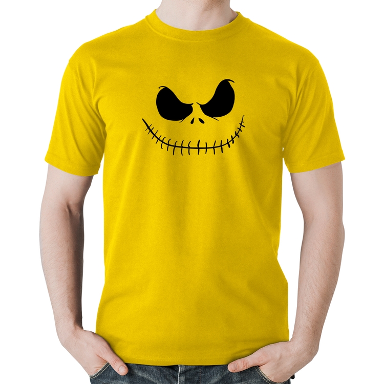Camiseta Algodão Scare Face - Amarela