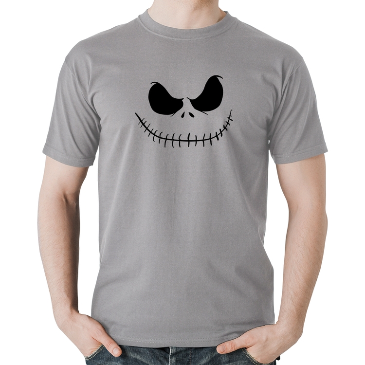 Camiseta Algodão Scare Face - Cinza