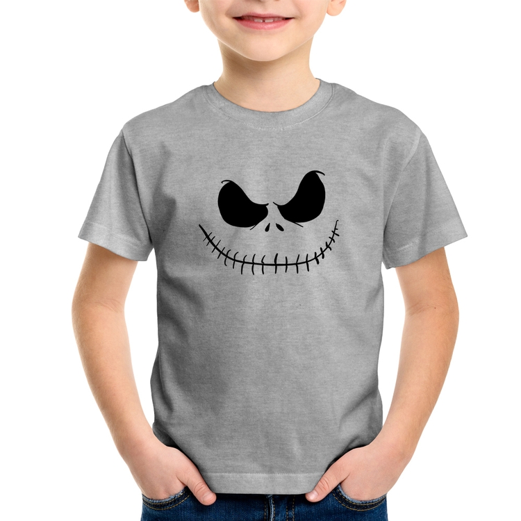 Camiseta Infantil Scare Face - Cinza