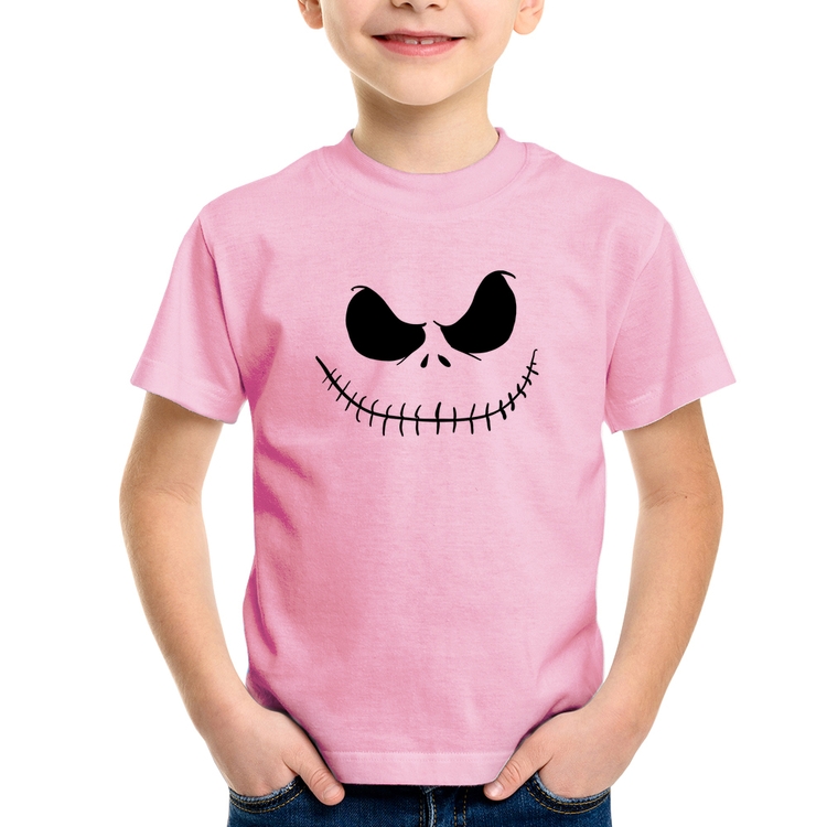 Camiseta Infantil Scare Face - Rosa Bebê