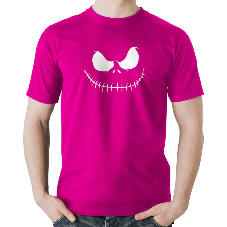 Camiseta Algodão Scare Face - Rosa