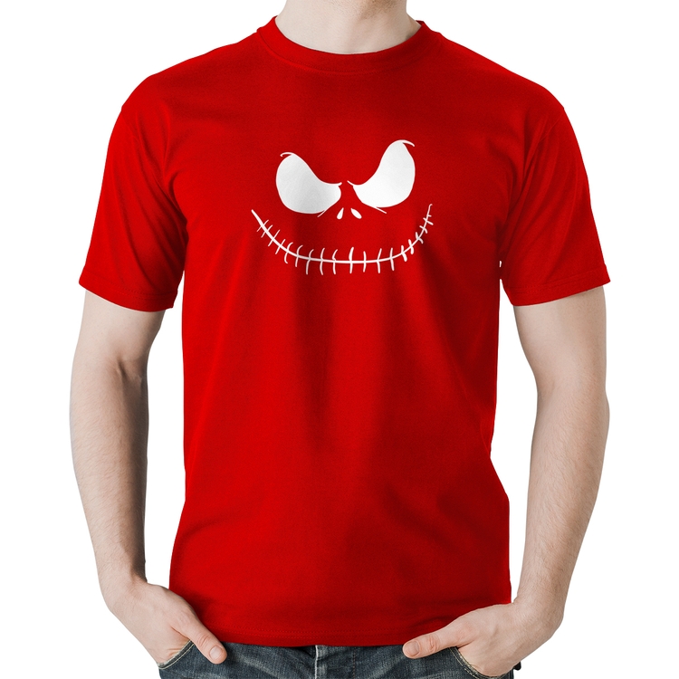 Camiseta Algodão Scare Face - Vermelha