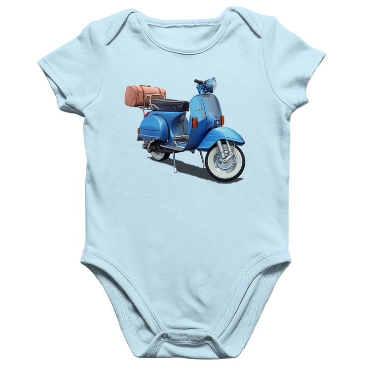 Body Bebê Algodão Scooter Azul - Azul Bebê