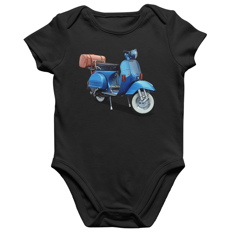 Body Bebê Algodão Scooter Azul