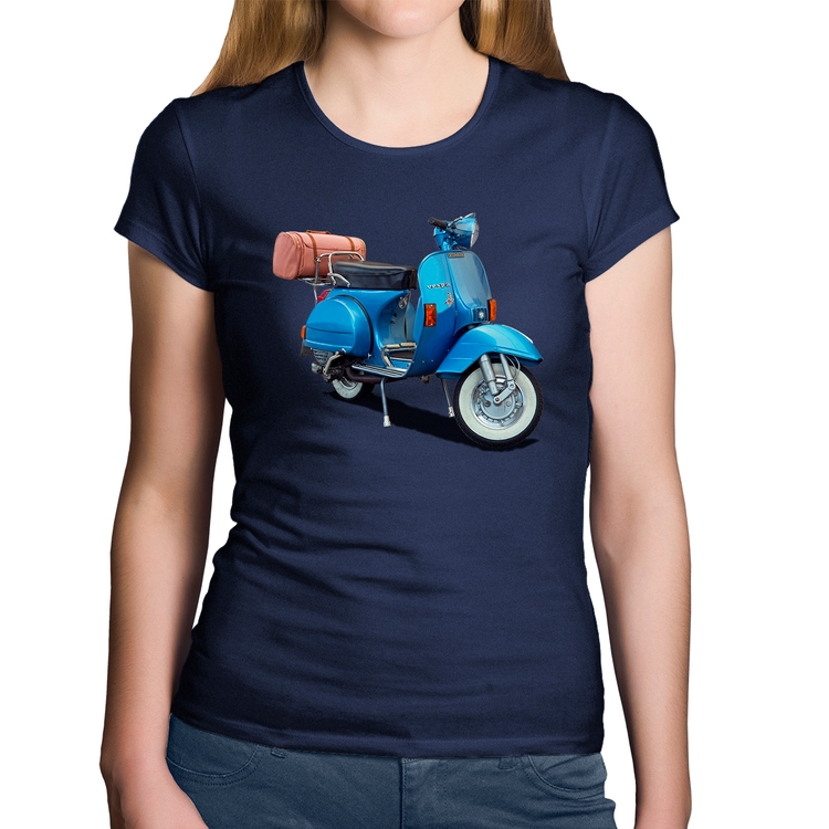 Baby Look Algodão Scooter Azul - Marinho