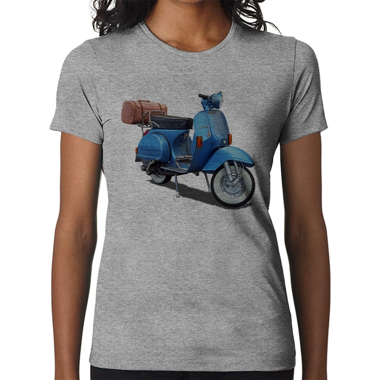 Baby Look Scooter Azul - Cinza