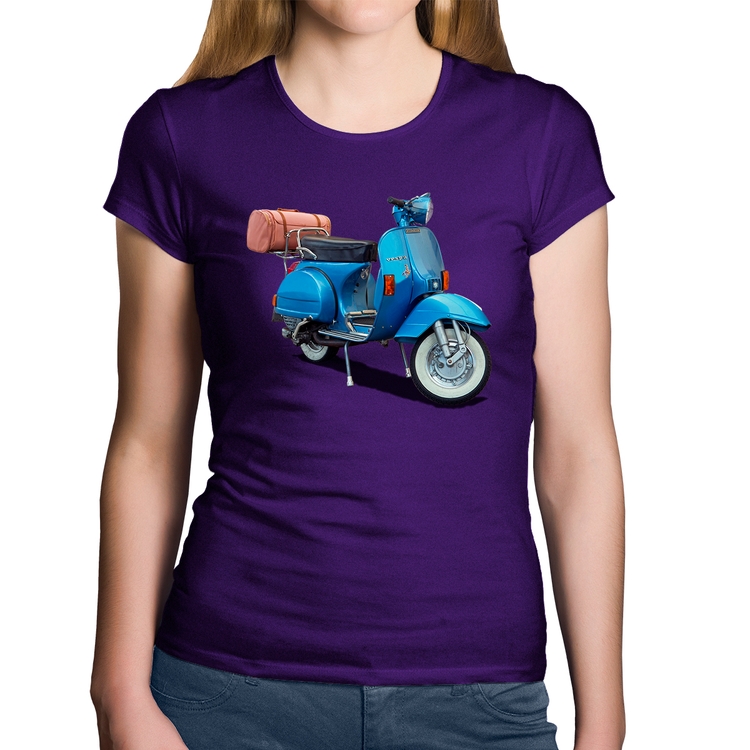 Baby Look Algodão Scooter Azul - Roxa