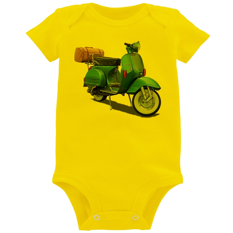 Body Bebê Scooter Azul - Amarelo