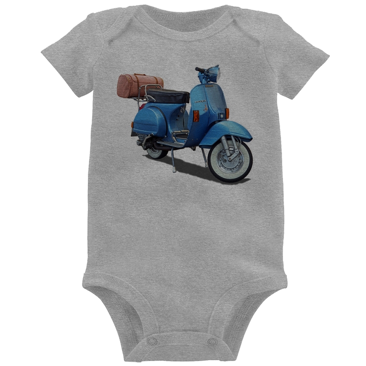 Body Bebê Scooter Azul - Cinza