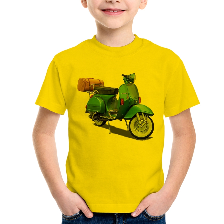Camiseta Infantil Scooter Azul - Amarela