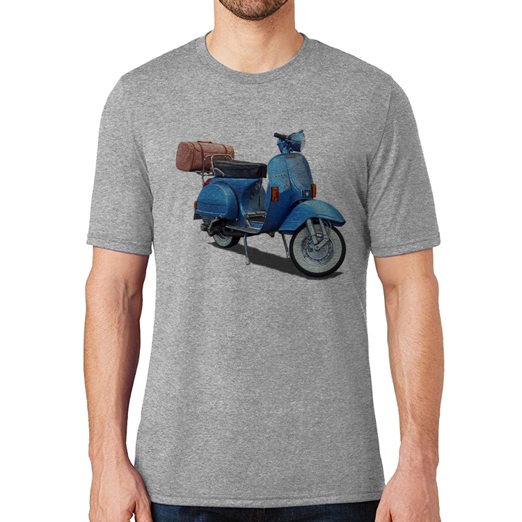 Camiseta Scooter Azul - Cinza