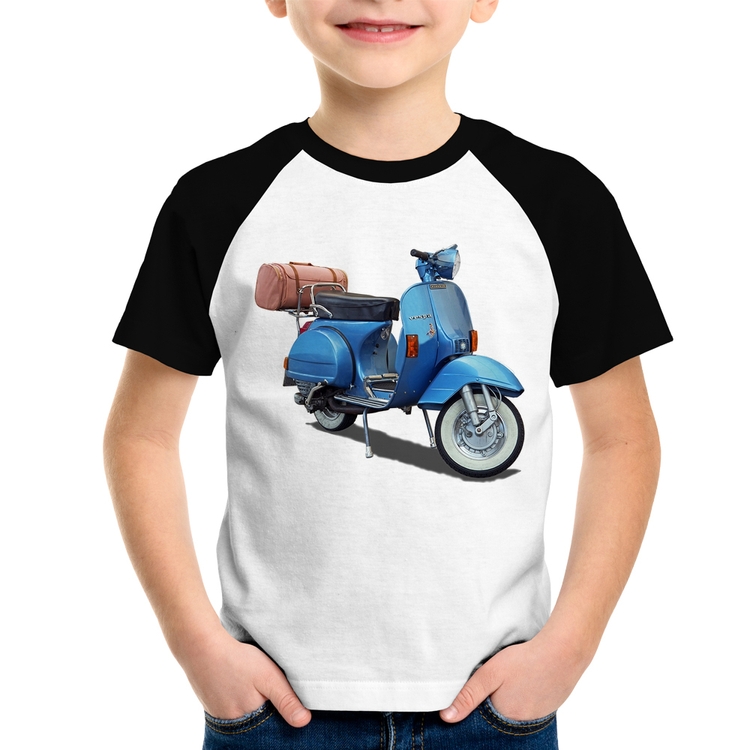 Camiseta Raglan Infantil Scooter Azul
