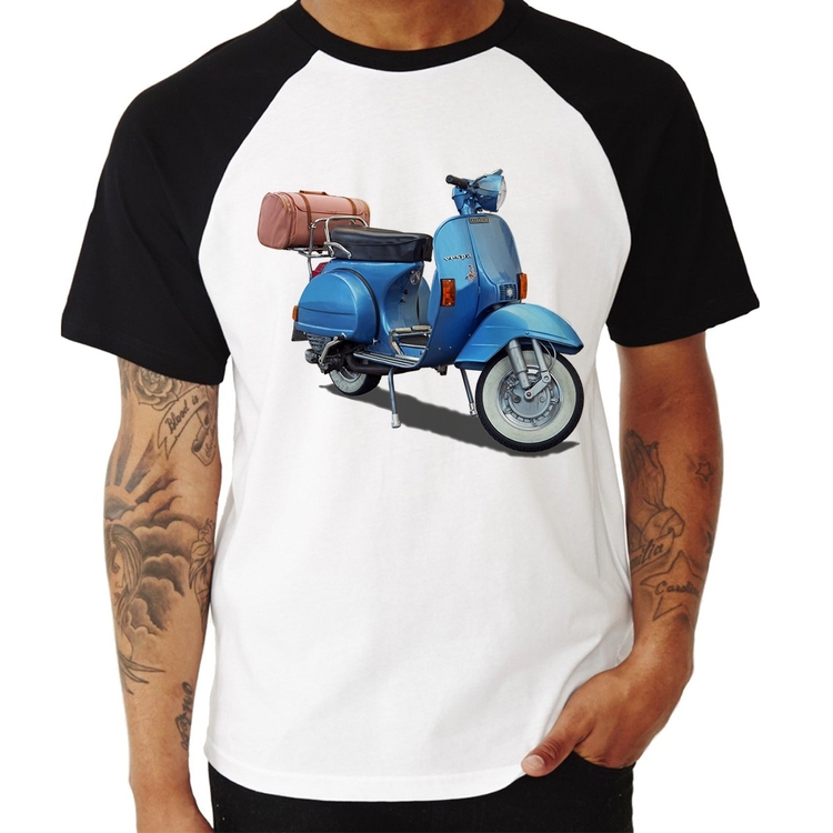 Camiseta Raglan Scooter Azul