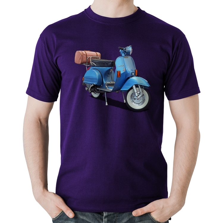 Camiseta Algodão Scooter Azul - Roxa