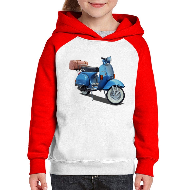 Moletom Infantil Scooter Azul - Branco/Vermelho
