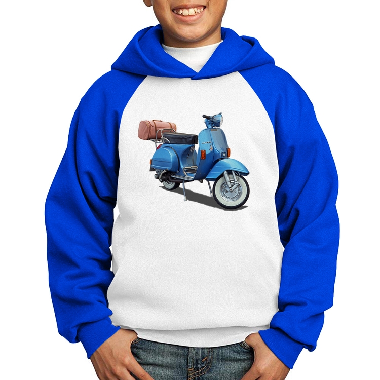 Moletom Infantil Scooter Azul - Branco/Azul