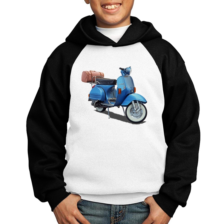 Moletom Infantil Scooter Azul - Branco/Preto
