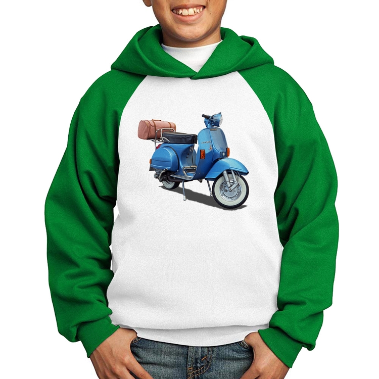 Moletom Infantil Scooter Azul - Branco/Verde
