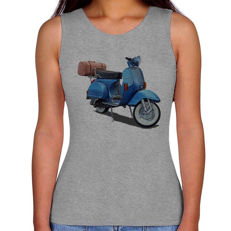 Regata Feminina Scooter Azul - Cinza