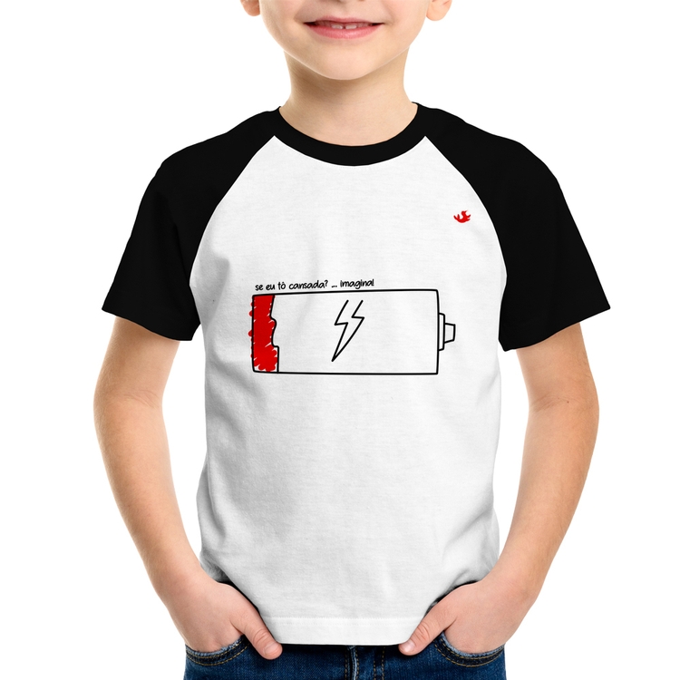 Camiseta Raglan Infantil Se eu tô cansada?