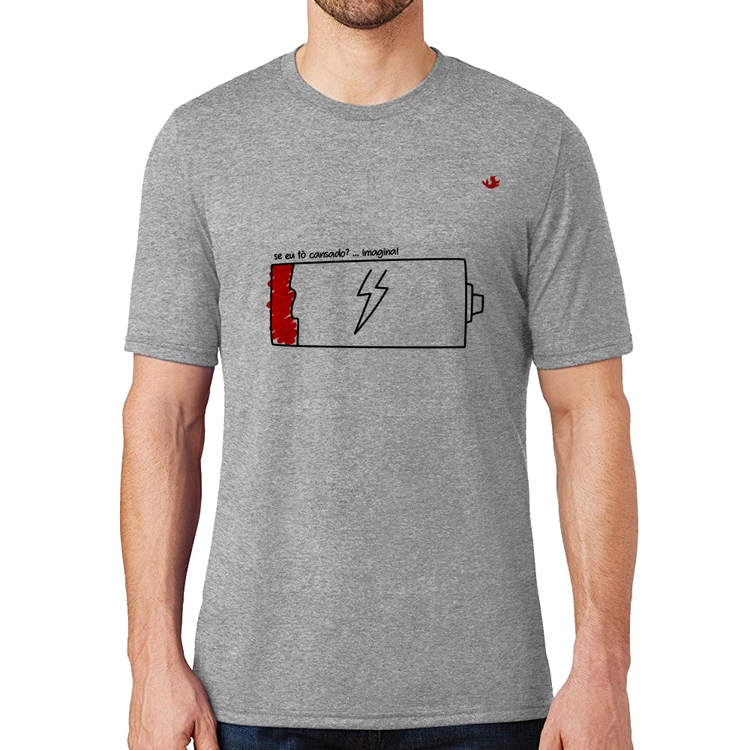 Camiseta Se eu tô cansado? - Cinza