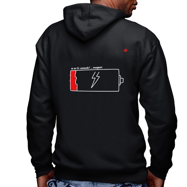 Blusa Moletom Se eu tô cansado? Masculina com Capuz e Zíper