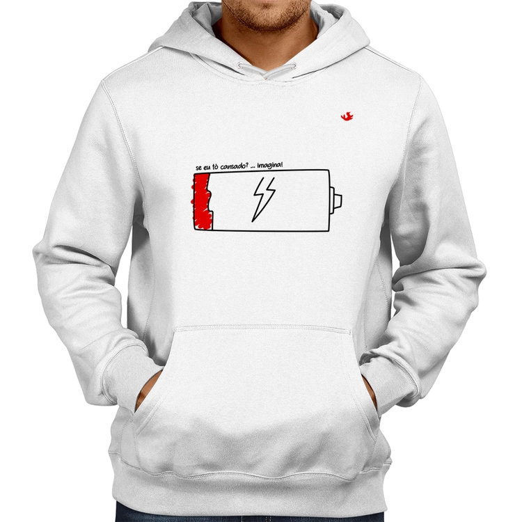 Moletom Se eu tô cansado? - Branco