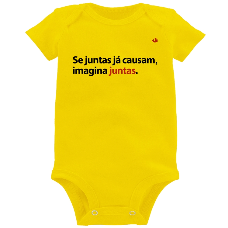 Body Bebê Se juntas já causam, imagina juntas - Amarelo
