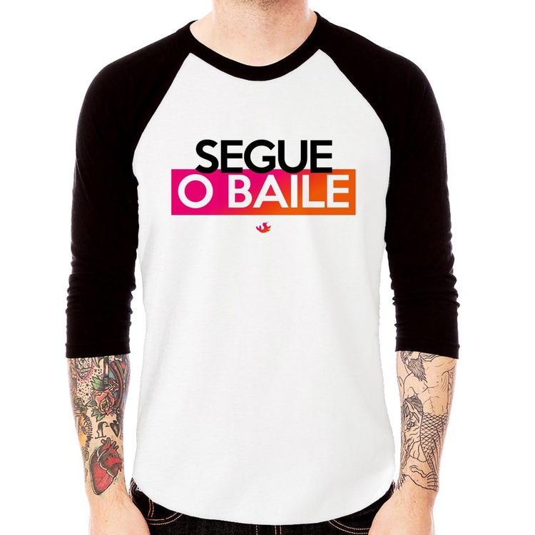 Camiseta Raglan Segue o baile Manga 3/4