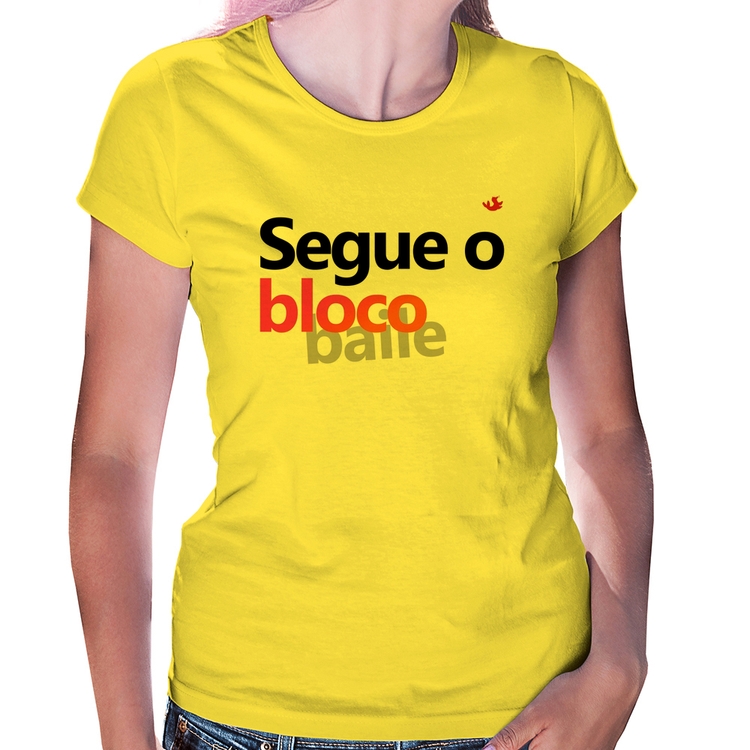 Baby Look Segue o bloco/baile - Amarela