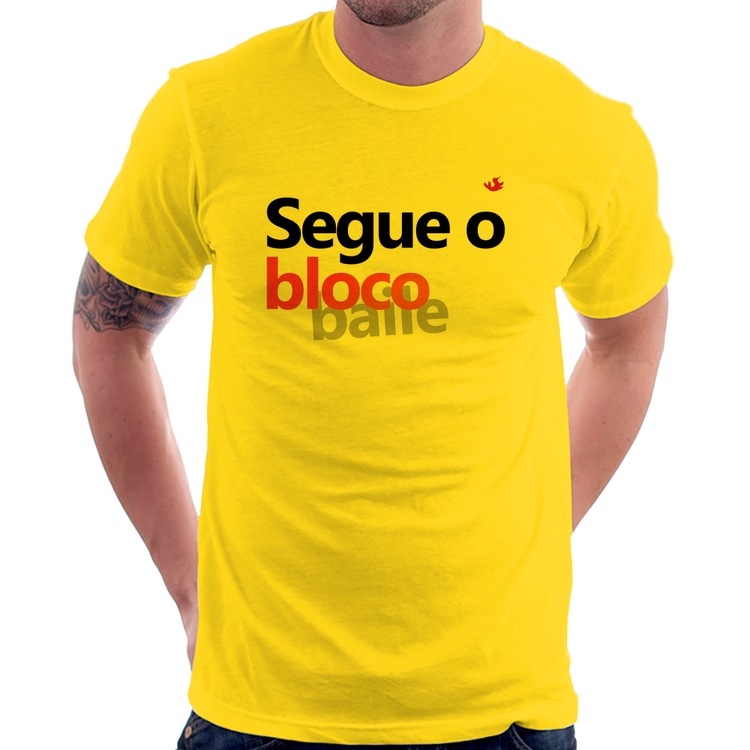 Camiseta Segue o bloco/baile - Amarela