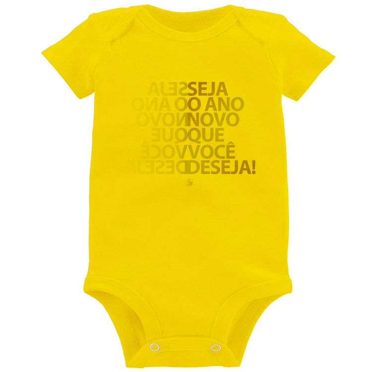 Body Bebê Seja o ano novo que você deseja! - Amarelo