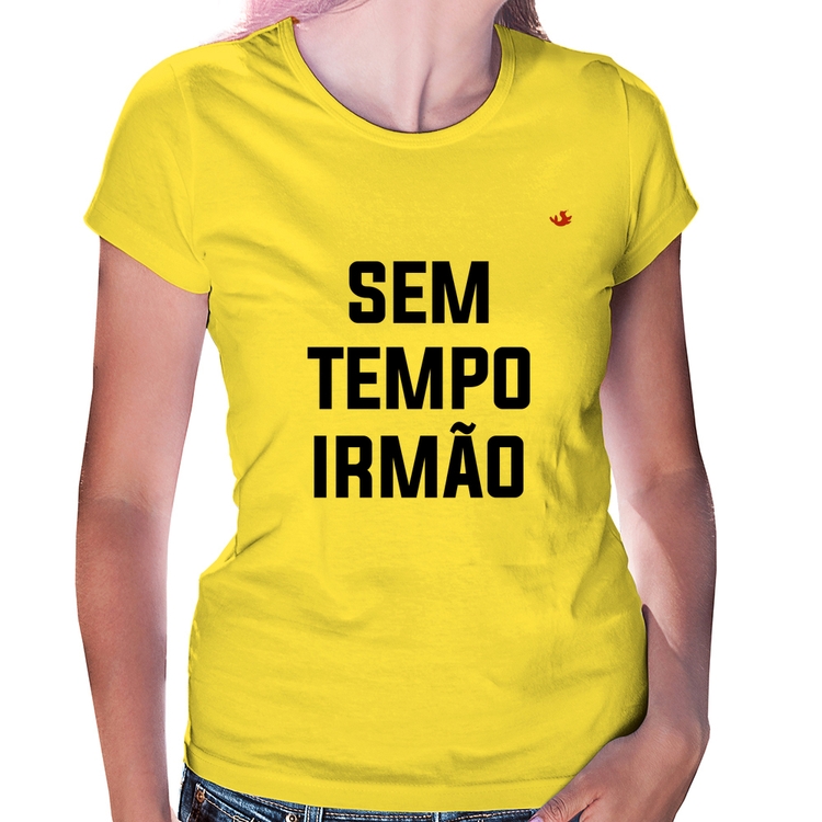 Baby Look Sem tempo irmão - Amarela