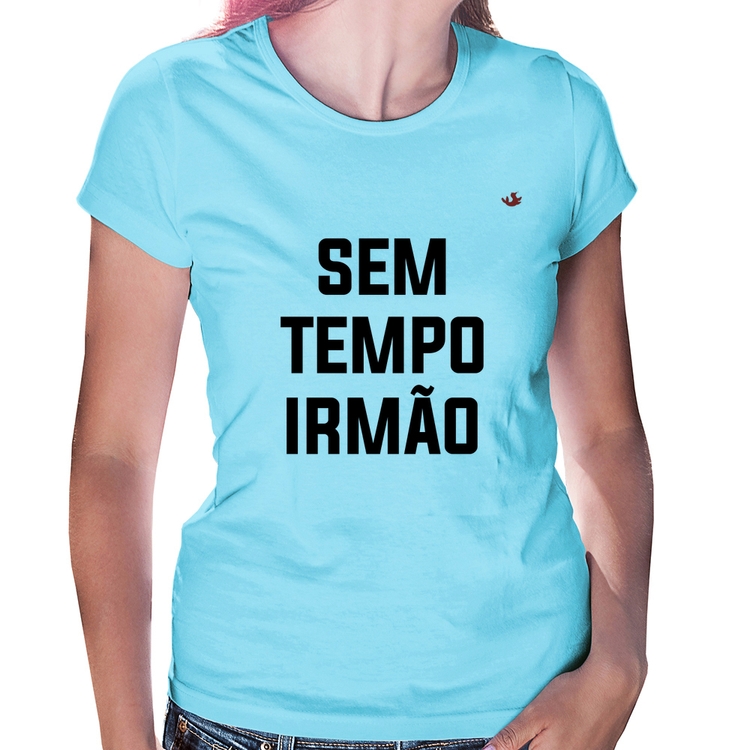 Baby Look Sem tempo irmão - Azul Bebê