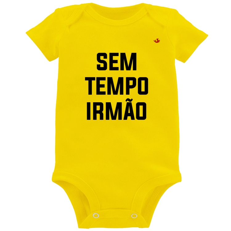 Body Bebê Sem tempo irmão - Amarelo