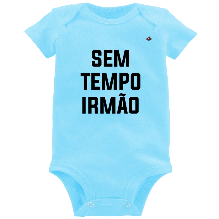 Body Bebê Sem tempo irmão - Azul Bebê