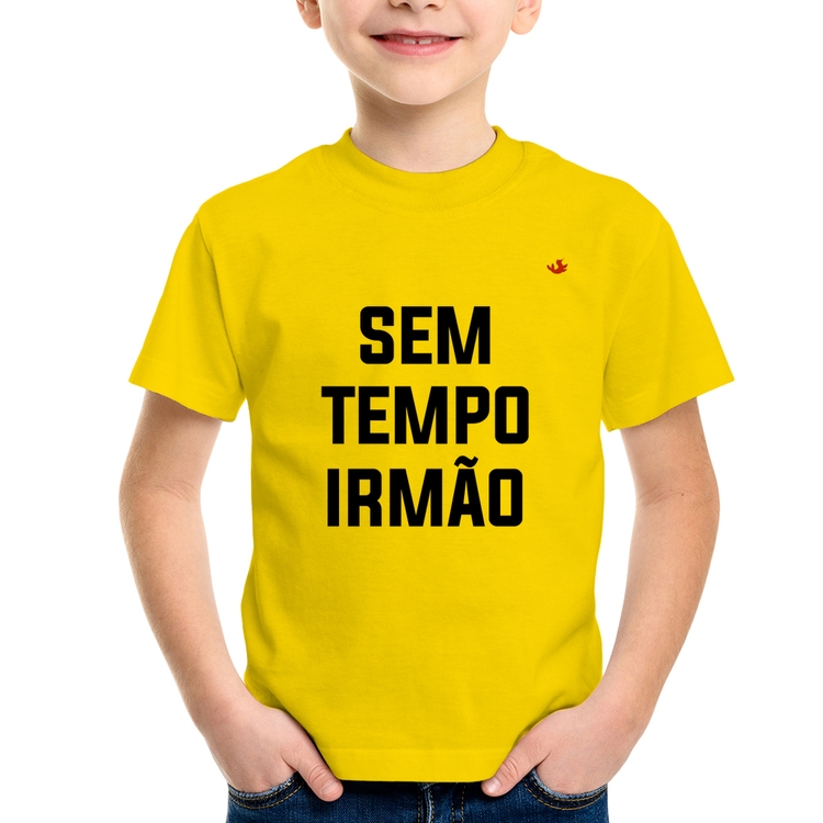 Camiseta Infantil Sem tempo irmão - Amarela