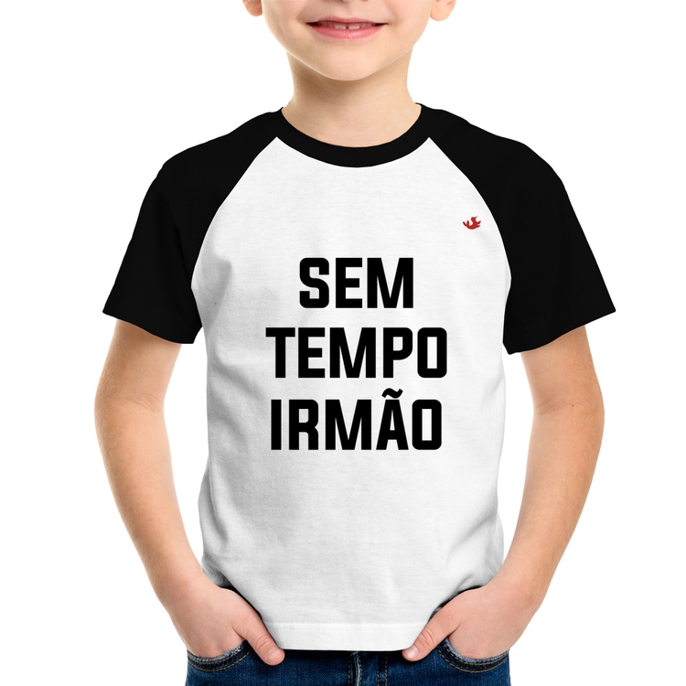 Camiseta Raglan Infantil Sem tempo irmão